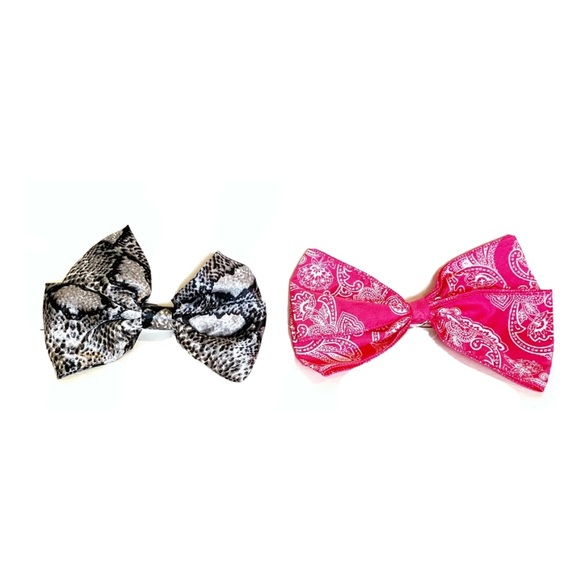 Hair Bow Lot Unicorn Pink Red Blue Flower Polka Dot Paisley Animal Print Plaid - Picture 5 of 11